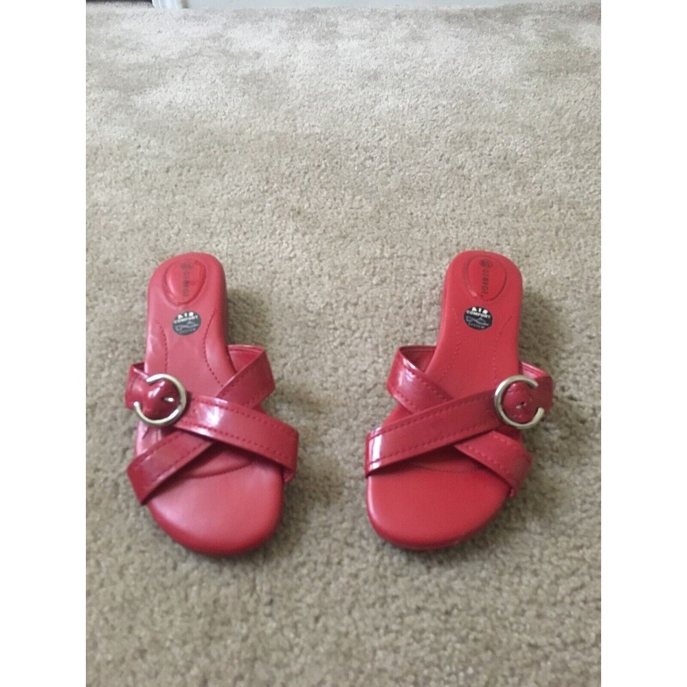 George Women's Red Slides Sandals Slip On Slides Shoes Size 8.5